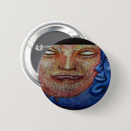 Sun und Moon Face Graffiti Button (Vorne & Hinten)