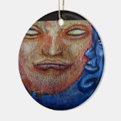 Sun und Moon Face Graffiti Keramik Ornament (Links)