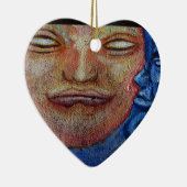 Sun und Moon Face Graffiti Keramikornament (Rechts)