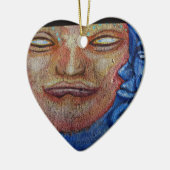Sun und Moon Face Graffiti Keramikornament (Links)