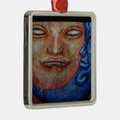 Sun und Moon Face Graffiti Silbernes Ornament (Rechts)