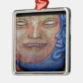 Sun und Moon Face Graffiti Silbernes Ornament (Links)