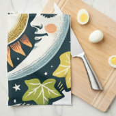 Sun und Moon Ivy Geschirrtuch (Viertel Falte)