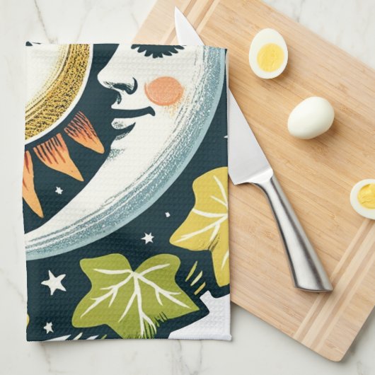 Sun und Moon Ivy Geschirrtuch (Viertel Falte)