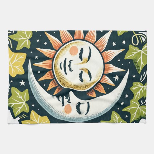 Sun und Moon Ivy Geschirrtuch (Horizontal)