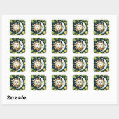 Sun und Moon Ivy Quadratischer Aufkleber (Blatt)