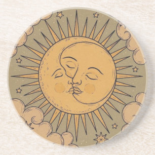 Sun und Moon Mandala Getränkeuntersetzer