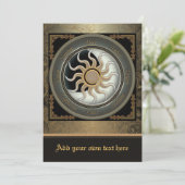 Sun und Moon Pagan Wheel Große Einladung (Stehend Vorderseite)
