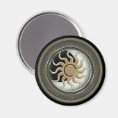 Sun und Moon Pagan Wheel Magnet (Vorderseite/Rückseite)