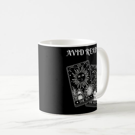 Sun und Moon Tarot Card Avid Reader Hexe Occult Kaffeetasse (VorderseiteRechts)