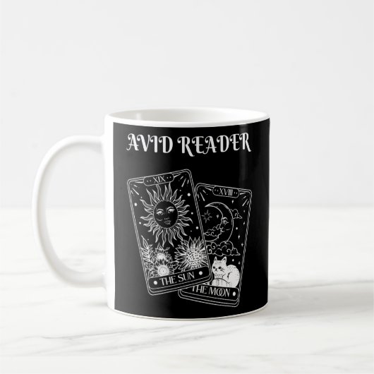 Sun und Moon Tarot Card Avid Reader Hexe Occult Kaffeetasse (Links)