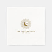 Sun und Moon Timeless Wedding Cocktail Napkins Serviette (Vorderseite)
