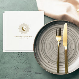 Sun und Moon Timeless Wedding Cocktail Napkins Serviette