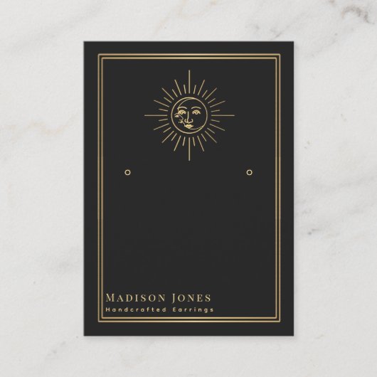 Sun und Moon Witchy Stud Earring Display Card Visitenkarte (Vorderseite)