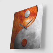 Sun und Moon Yin Yang Quadratische Wanduhr (Winkel)