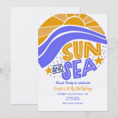 Sun und Sea Beach Party Einladung (Vorne/Hinten)