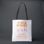 Sun und Spritz Bachelorette Weekend Tasche<br><div class="desc">Sun und Spritz Bachelorette Weekend Tote Tasche Diese Tasche ist ein perfektes Geschenk für Ihre Mädels auf Ihrem besonderen Wochenende! Diese Funky-Tasche zeichnet sich durch ein handgezeichnetes Layout mit handgezeichneten Illustrationen und handgeschriebenem Schriftart aus! Sie haben die Freiheit, etwas einzigartiges zu schaffen! Editieren Sie Text und Farben einfach nach Ihrem...</div>