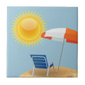 Sun und Strandschirm Fliese (Vorderseite)