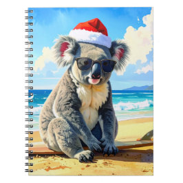 Sun und Surf Koala Weihnachtsmannmütze Ein Aussie Notizblock