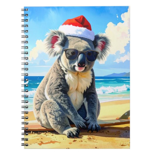 Sun und Surf Koala Weihnachtsmannmütze Ein Aussie  Notizblock (Vorderseite)