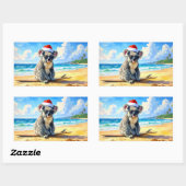 Sun und Surf Koala Weihnachtsmannmütze Ein Aussie Rechteckiger Aufkleber (Blatt)