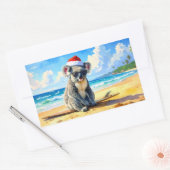 Sun und Surf Koala Weihnachtsmannmütze Ein Aussie Rechteckiger Aufkleber (Umschlag)