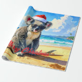 Sun und Surf Koala Weihnachtsmannmütze Geschenkpapier (Ungerollt)
