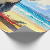 Sun und Surf Koala Weihnachtsmannmütze Geschenkpapier (Ecke)