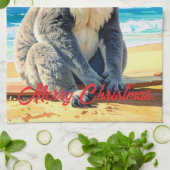 Sun und Surf Koala Weihnachtsmannmütze Geschirrtuch (Gefaltet)