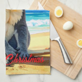 Sun und Surf Koala Weihnachtsmannmütze Geschirrtuch (Viertel Falte)