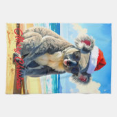 Sun und Surf Koala Weihnachtsmannmütze Geschirrtuch (Horizontal)