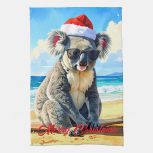 Sun und Surf Koala Weihnachtsmannmütze Geschirrtuch