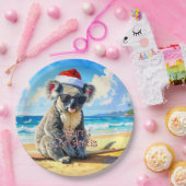 Sun und Surf Koala Weihnachtsmannmütze Pappteller (Party)