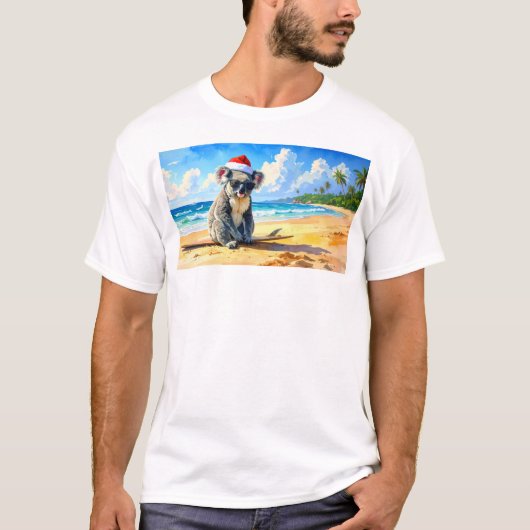 Sun und Surf Koala Weihnachtsmannmütze T-Shirt (Vorderseite)