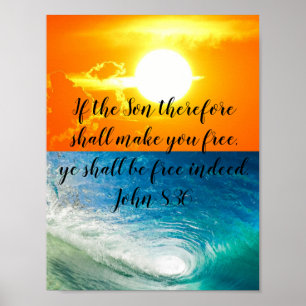 Sun- und Wasserposter John 8:36 KJV Poster
