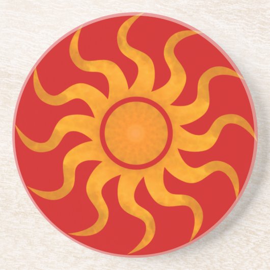 Sun Untersetzer 6 - Roter Hintergrund (Vorne)