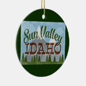 Sun Valley Idaho Fun Retro Snowy Mountains Keramik Ornament (Rechts)