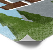 Sun Valley Idaho Fun Retro Snowy Mountains Poster (Ecke)