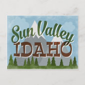 Sun Valley Idaho Fun Retro Snowy Mountains Postkarte (Vorderseite)