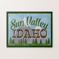 Sun Valley Idaho Fun Retro Snowy Mountains
