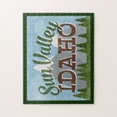 Sun Valley Idaho Fun Retro Snowy Mountains Puzzle (Vertikal)