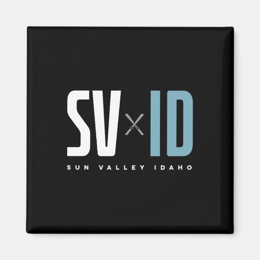 Sun Valley Idaho Grafik Ski Magnet (Vorne)