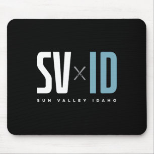 Sun Valley Idaho Grafik-Ski Mousepad