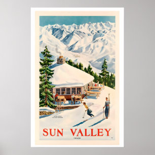 Sun Valley Idaho Mount Baldy Vintage-Ski-Poster Poster