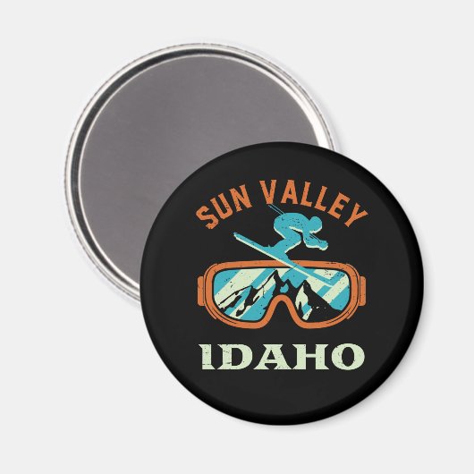 Sun Valley Idaho Retro Skifahren Snowboarden Magnet (Vorderseite/Rückseite)