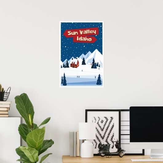 Sun Valley, Idaho, Ski Poster (Heimbüro)