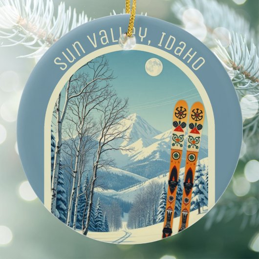 Sun Valley Idaho ski souvenir  Keramik Ornament