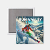 Sun Valley Idaho Skifahren Skier Magnet (Vorderseite/Rückseite)