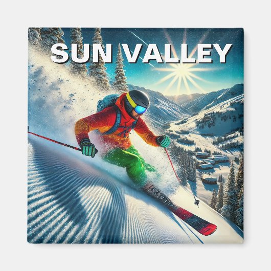 Sun Valley Idaho Skifahren Skier Magnet (Vorne)