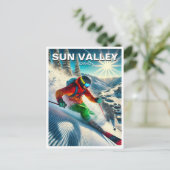 Sun Valley Idaho Skifahren Skier Postkarte (Stehend Vorderseite)